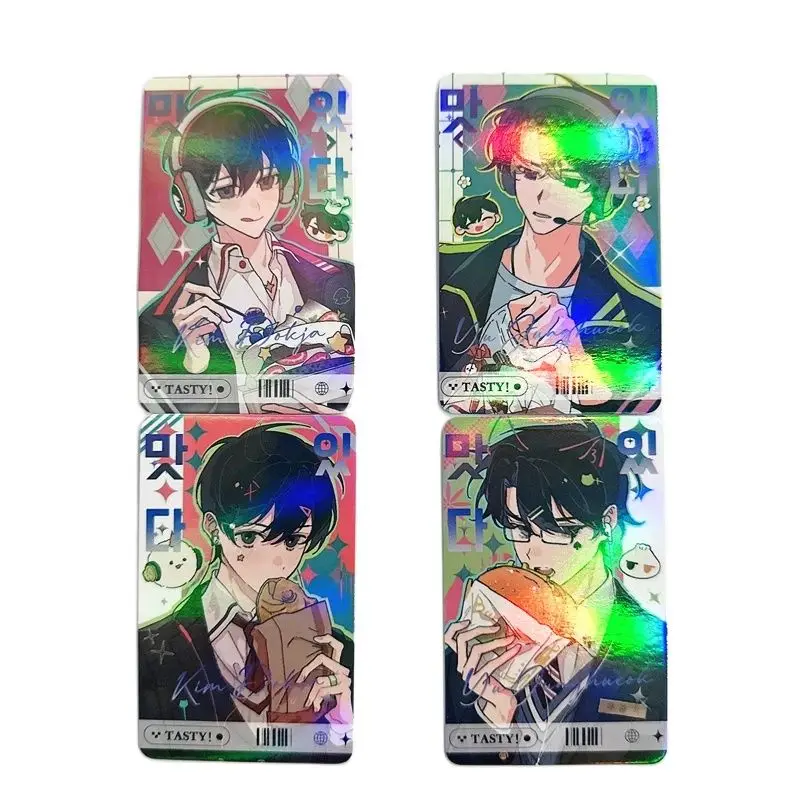 

4 Pcs/Set Korean Manga 'Omniscient Reader's Viewpoint' Laser Lomo Cards with Kim Dokja Yu Junghyeok Figures HD Photocards