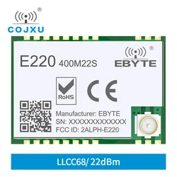 LLCC68 โมดูลไร้สาย LoRa 433 Mhz 470 Mhz 22dBm 6 km ยาวตัวรับสัญญาณ RF เครื่องส่งสัญญาณ PA + LNA เสาอากาศ IPEX E220-400M22S