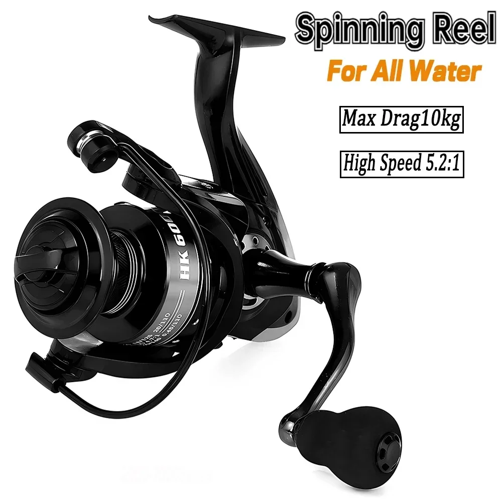 

High-Quality Fishing Reel Metal Spool Rock Arm Max Drag10kg 2000 3000 4000 5000 6000 7000 Spinning Reel Carp Fishing Tool