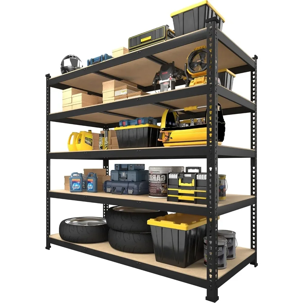 Heavy Duty Storage Shelves - 5 Tier Adjustable Garage Storage Shelving, Metal Storage Utility Rack Shelf