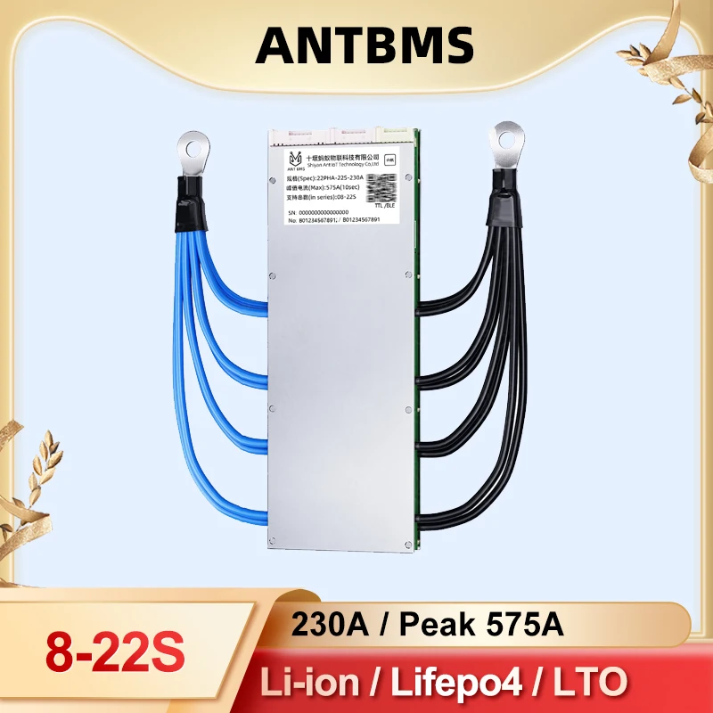 

ANT Smart BMS 8-22S 230A Peak 575A Li-ion Lifepo4 LTO Battery 60V 72V BT APP smart balance board 10S 12S 16S 20S for E-bike