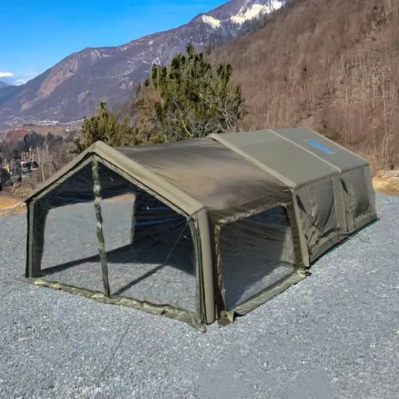 Luxury Family Travel Inflatable Air Tent for Outdoor Camping 6-8 Persons Four-season Two Bedrooms Double Layer