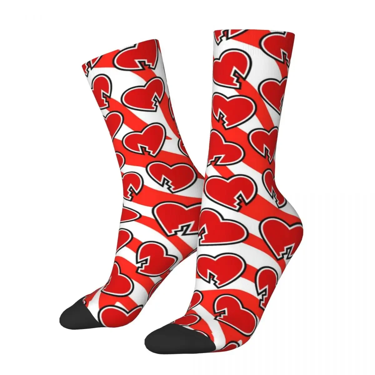 Funny Happy Men's Compression Socks HBK ONO '97 Red Retro Harajuku Zebra Stripes Animal Hip Hop Novelty Seamless Crew Crazy Sock