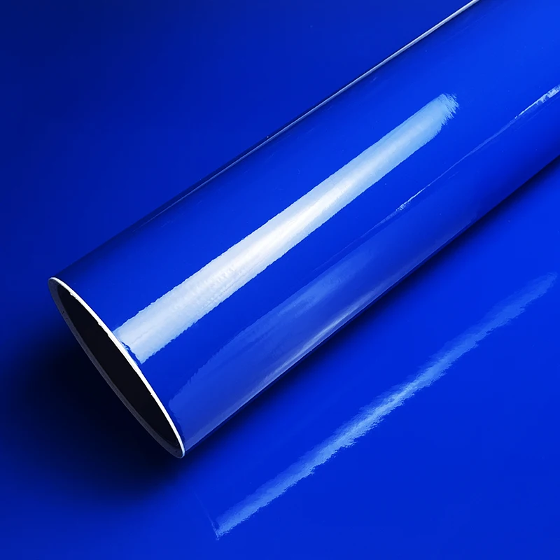 Klassische glänzende dunkelblaue PVC-Vinylfolie, selbstklebend, für Auto, Motorrad, DIY-Aufkleber mit Entlüftung