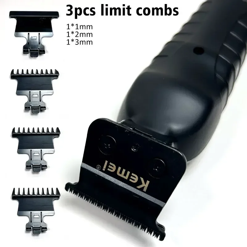 Kemei 2299 barbeiro aparador de cabelo sem fio 0mm zero lacunas escultura clipper detalhe profissional máquina corte acabamento elétrico