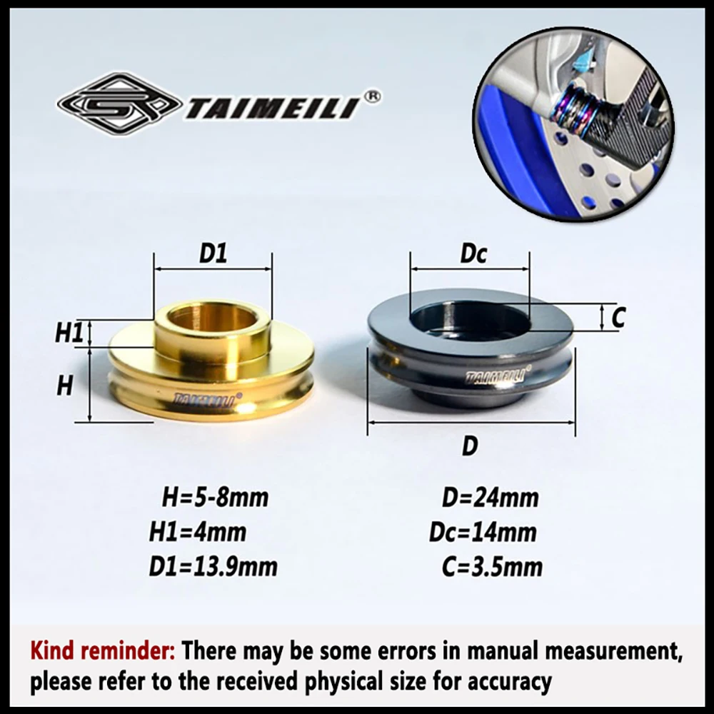 TAIMEIL titanium alloy caliper lifting gasket M10 concave convex motorcycle modification