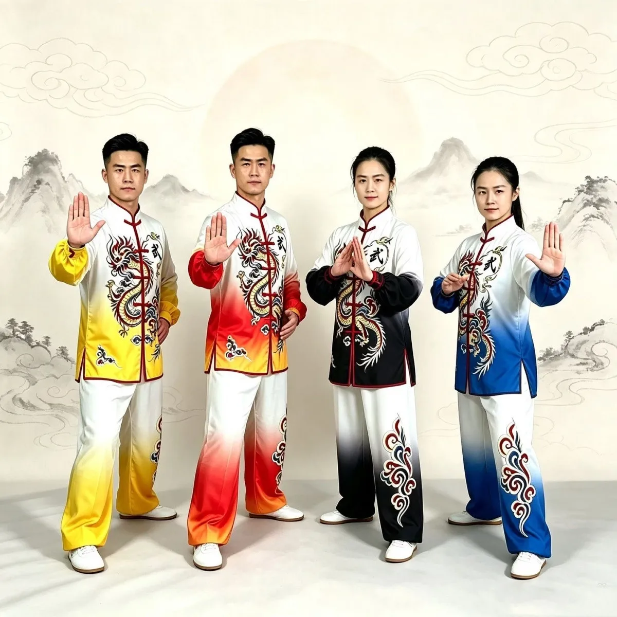 Chinese Traditional Uniform  vintage men women Wushu  Shaolin Martial Arts Stage Performance Kung Fu Costumes
