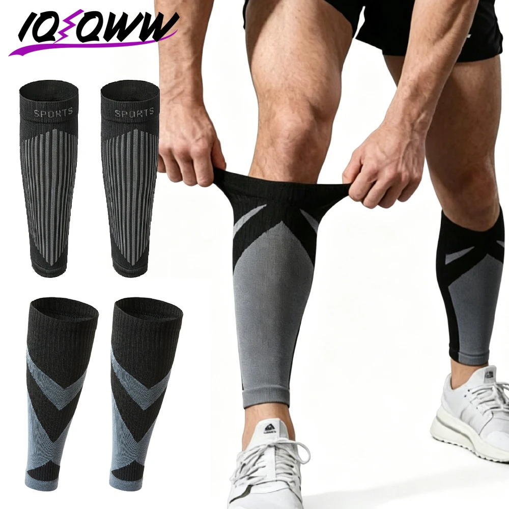 1Pair Varicose Vein Relief Calf Compression Sleeves, Footless Calf Support Socks for Men Women, Maternity, Nursing, Daily Sports