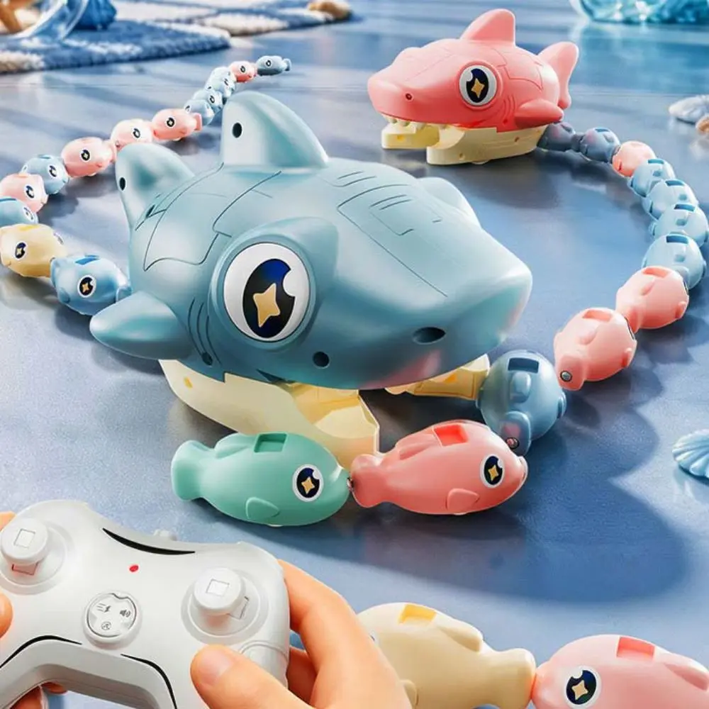 Magnetic RC Shark Snake Car Toy Interactive Bead Eating Greedy Snake Car 2 Players Desktop Remote Control Car Tabletop Game