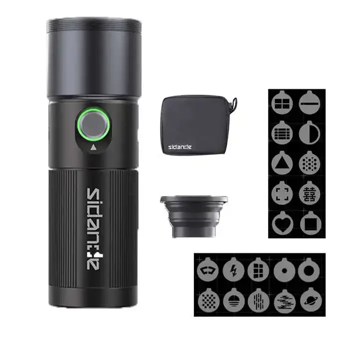 

SIDANDE 10W Zoomable Videography Flashlight with Ambience Fill Light 1/4'' Thread cam era Stand Cage for Photography Lighting