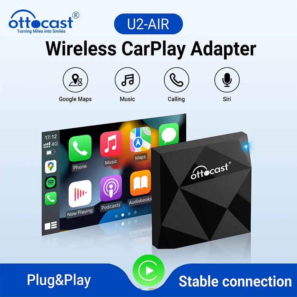 

OTTOCAST U2AIR Wireless CarPlay Adapter for Bluetooth WiFi USB Dongle Car Accessories for VW Benz Audi Toyota Chevrolet Chery