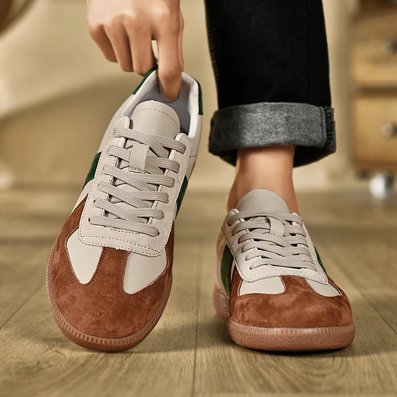 Para skórzanych Retro trampki mężczyzn wygodne niskie buty treningowe dla mężczyzn odporne na zużycie wysokiej jakości damskie buty sportowe