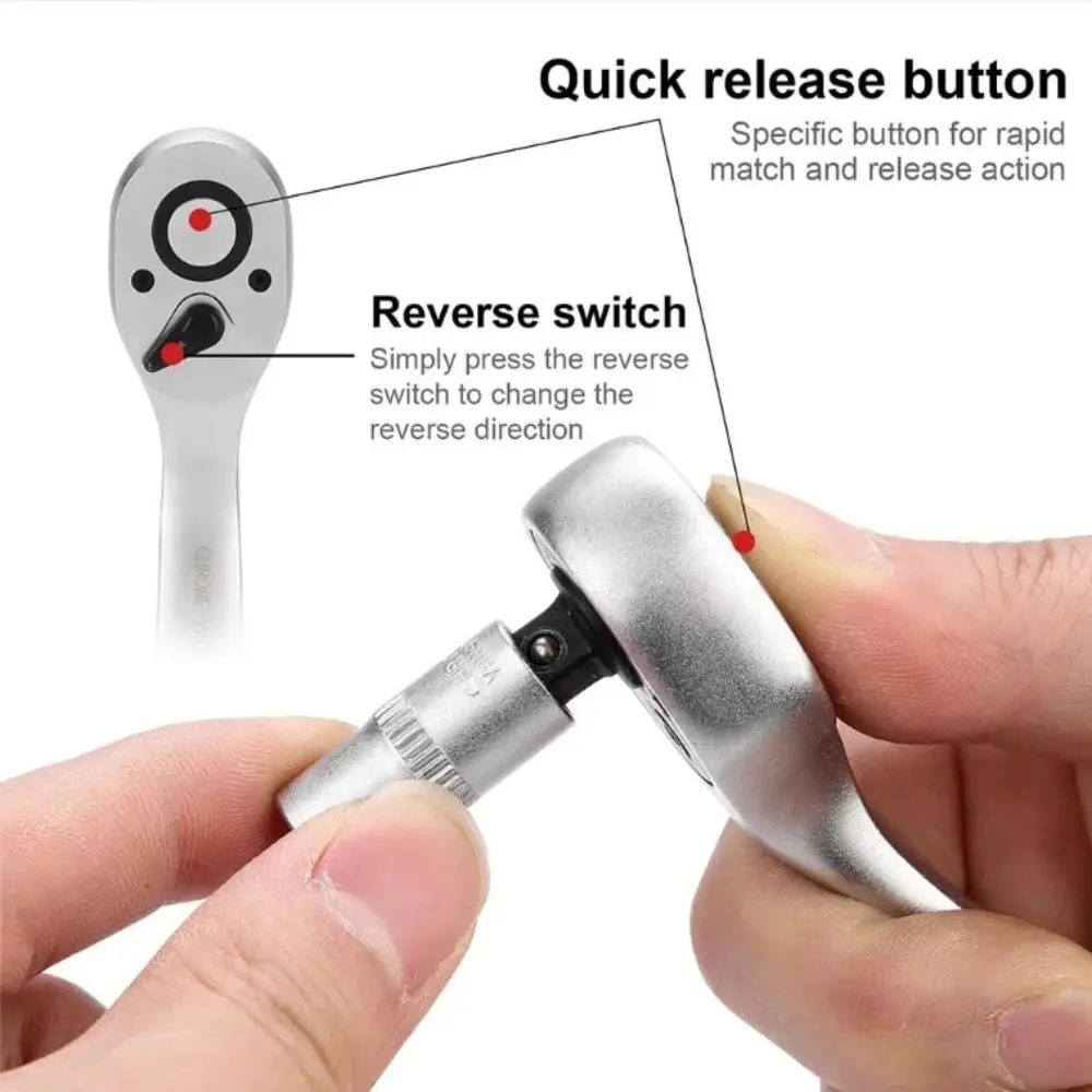 

Black Maintenance Set Chrome Steel Tool Set 172-Piece Set Reversible Ratchet Handle Wrench Socket Set Multi-Function Design