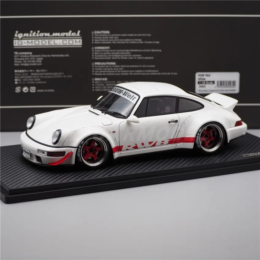

IG 1:18 RWB 964 White IG2462 JDM Simulation Limited Edition Resin Metal Static Car Model Toy Gift