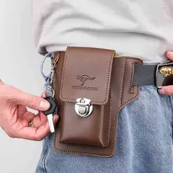 Phone Belt Bag For Men Bags Cell Phone Loop Holster Phone Pouch Wallet High Quality Multifunctional PU Leather Phone Case