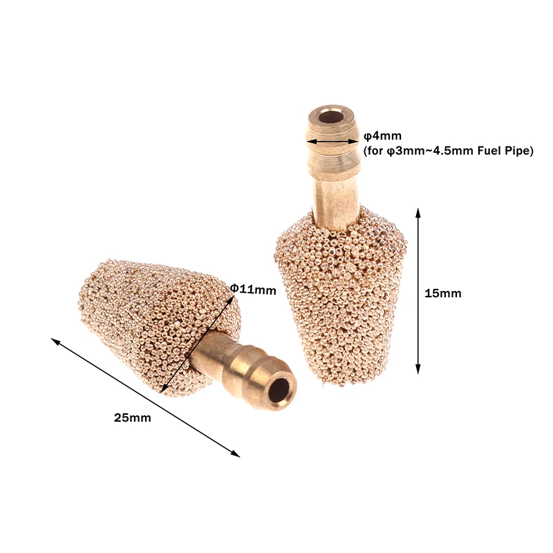 1/4 piece muffler fitting brass anti foam hammer oil filter oil tank pipe plug-in type, suitable for RC gas engine aircraft