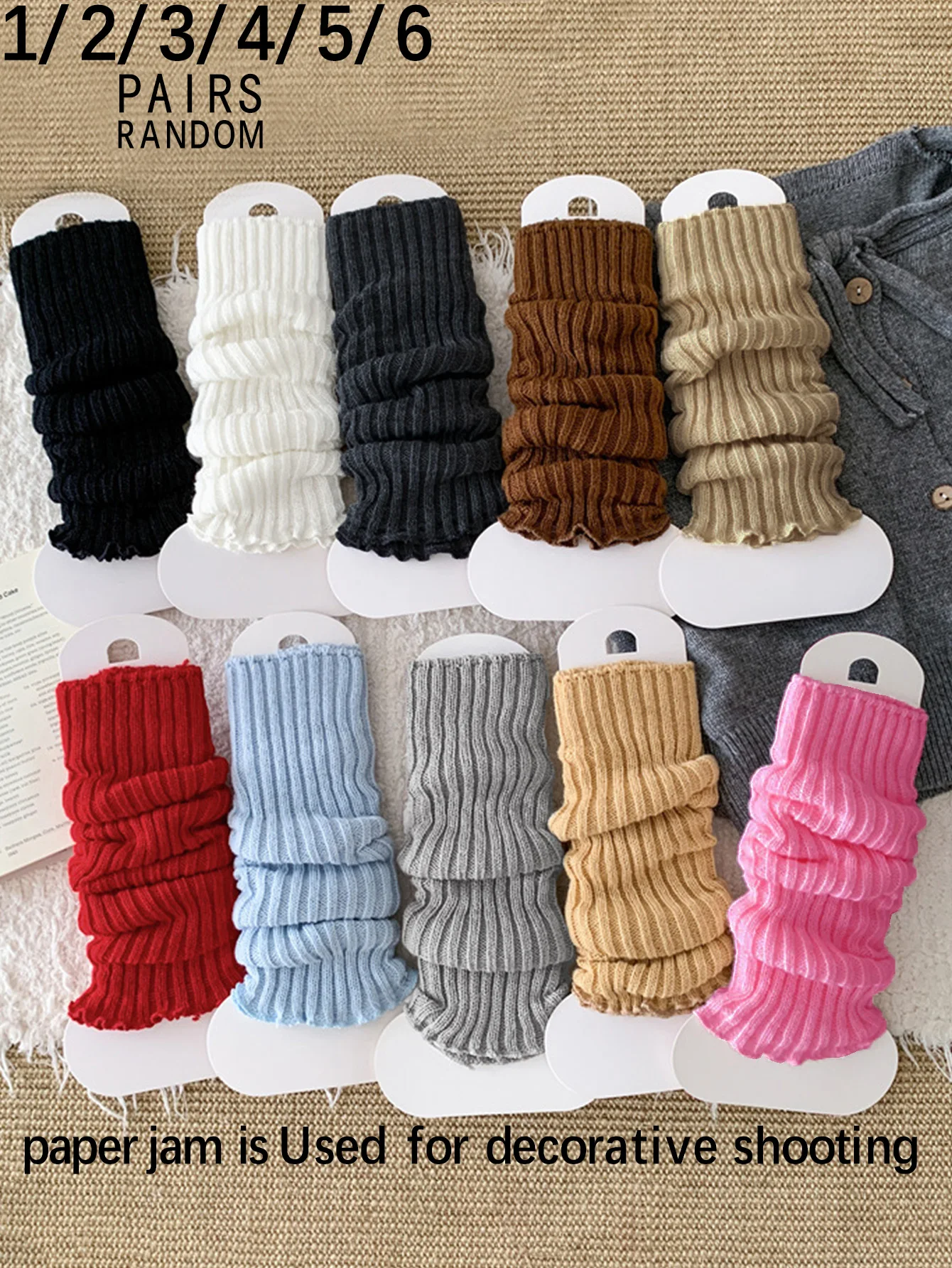 1/2/3/4/5/6 pairs random of solid color retro keep warm Knit