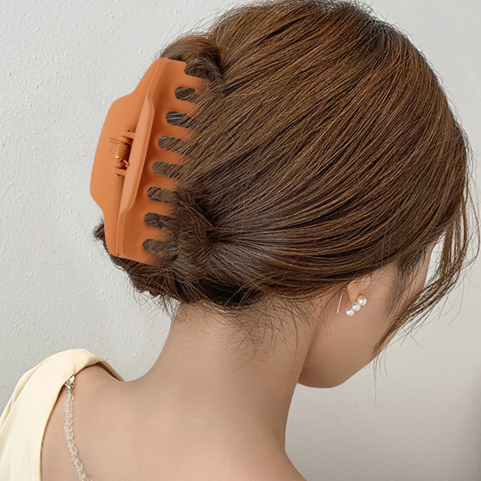 

6pcs Square Head Shark Clip Mixed Color Hair Claw Barrette Updo Holder Women Teeth Design Strong Hold Bath Travel Use Hair