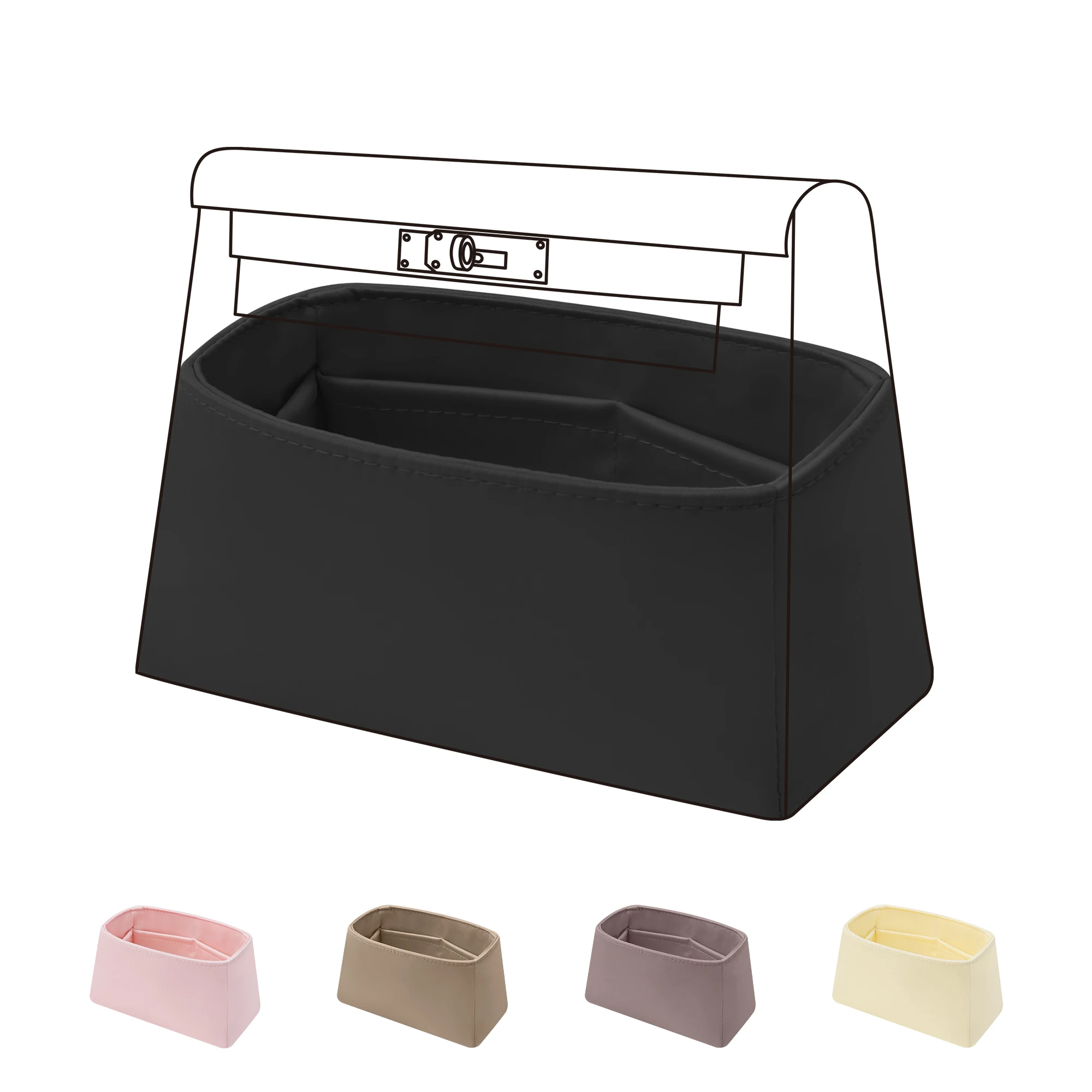 DGAZ Silk Purse Organizer Insert Fits Kelly Danse Bags，Hermes Silky Smooth Bag Organizer，Luxury Handbag & Tote Shaper