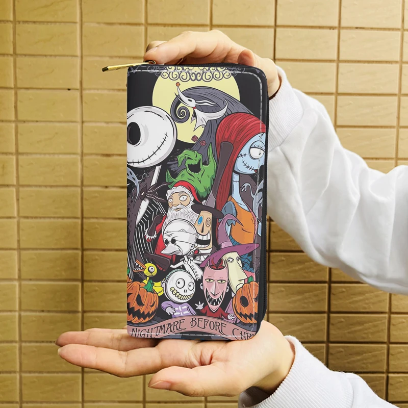 Disney Nightmare Before Christmas 5982 Anime Wallet Cartoon Wallets Zipper Coin Bag Casual Purses Card Unisex Gift