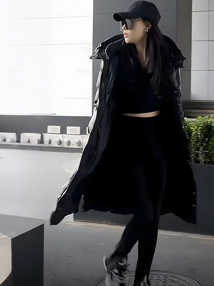

Thickened Cotton Jacket Women's Winter Coat Hooded Mid-Length Warmth Fashionable Ladies' Commute Korean Style Straight Cut