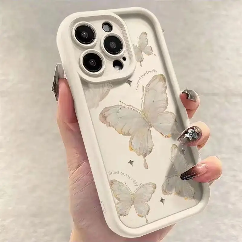 Silver Butterfly Case For OPPO A52 A72 A92 A78 A58 A5 A9 2020 A91 A92S A94 A98 F23 F11 F9 Find X5 X3 RENO A60 3 4Z 5F 5 Lite