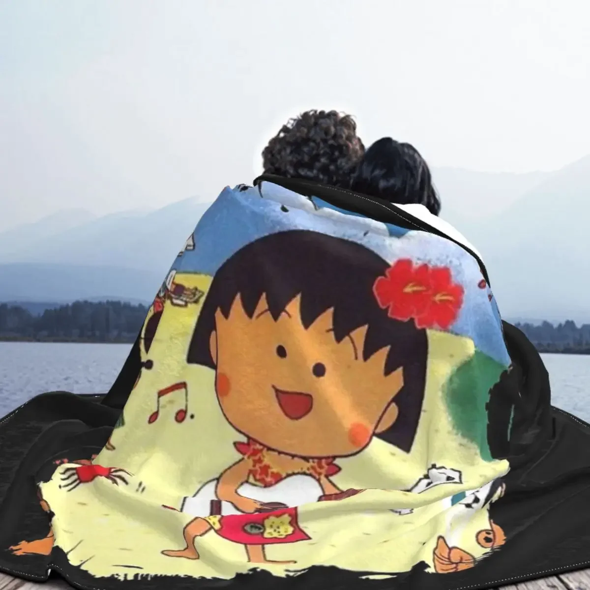 Chibi Maruko Chan Sakura Kyoko Cartoon Blanket Flannel Decoration Portable Home Bedspread Ultra-Soft Micro Fleece Blanket