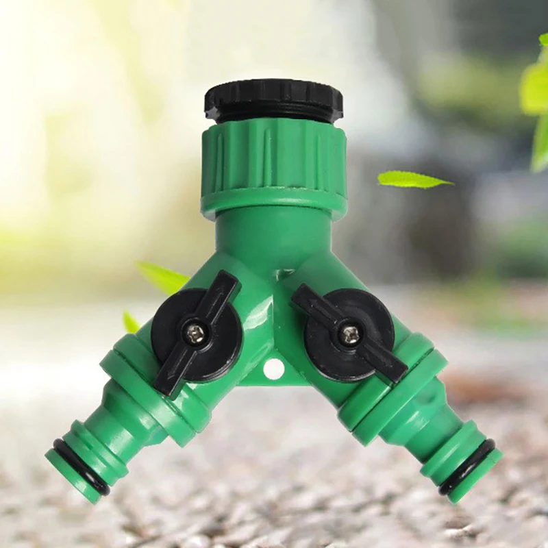 Y Type Watering Adjustable Switch Water Controller Valve 2-Way Garden Tap Water Splitter 3/4