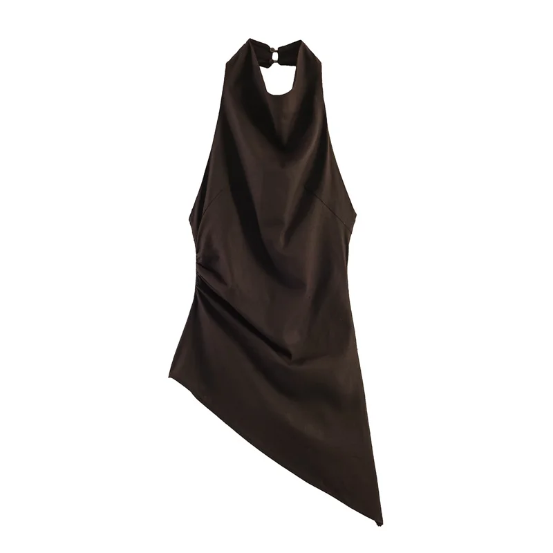

Summer Women's Hanging Neck Collar Tops 2026 New Fashionable Sleeveless Slim Fit Trendy Vest Top Elegant Women's Clothing