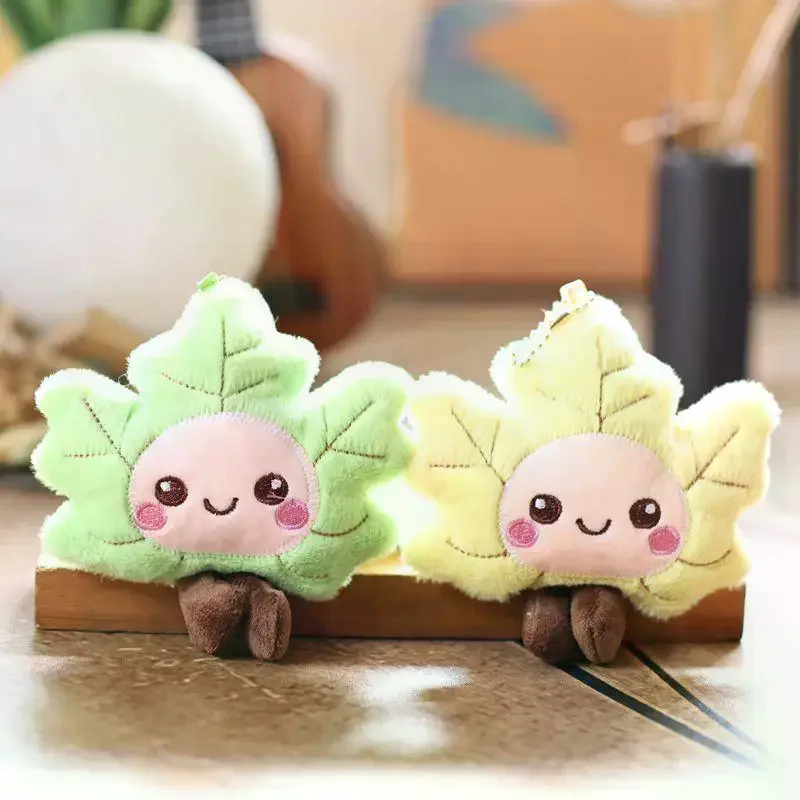 Single Wedding Handbag Accessory, Fashion-Forward Imitation Maple Leaf, Appealing Plush Doll Keychain, Present for Comrade