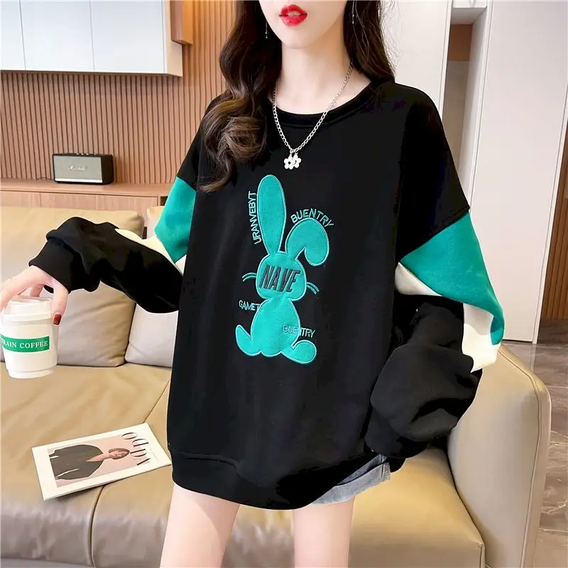 

Casual Chic Design Pullovers Women Fashion Patchwork Loose Oversized Sweatshirts Spring Autumn Trend Thin Pullover Kawaii Tops