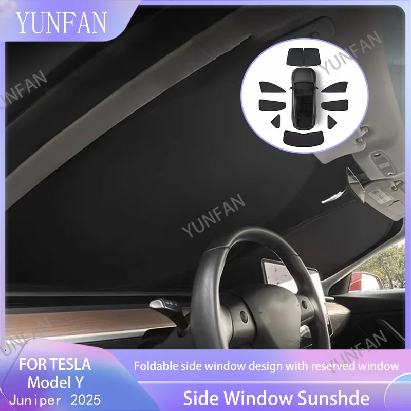 

For Tesla 2025 Model Y Juniper Sun Shade Front Rear Side Window Sunshade Windshield Sun Visor Outdoor Camping interior