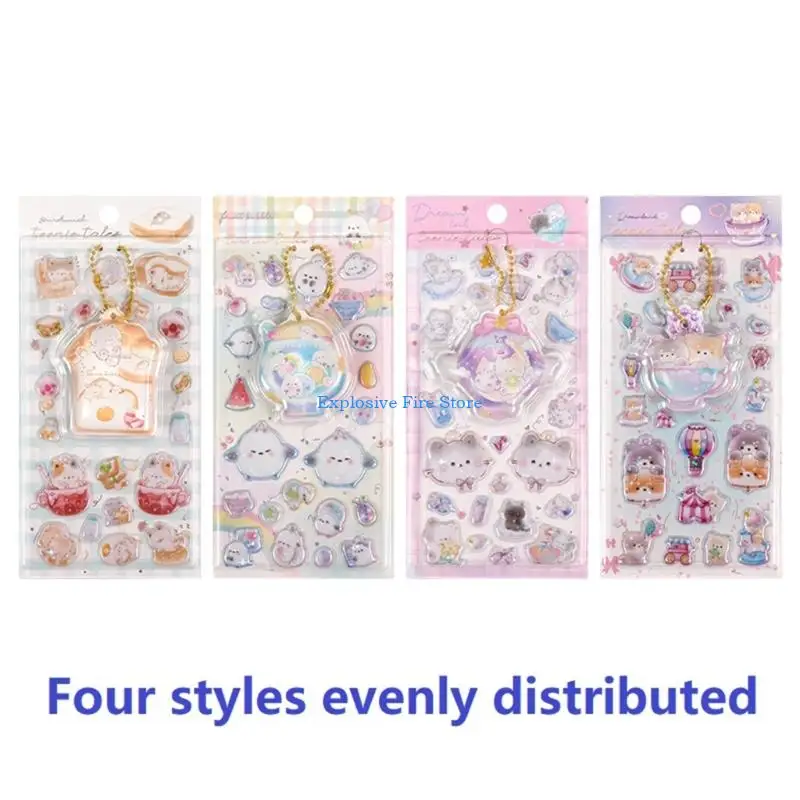 C4DB 3D Puffier Sticker Sheets Adorable Small Sticker for Kid and Adult Tiny Sticker