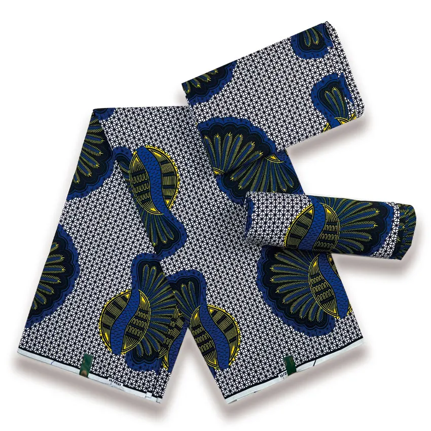 

African Wax Print Fabric 100% Cotton Wax African Fabrics Wax Ankara For Women Dress 6 Yards