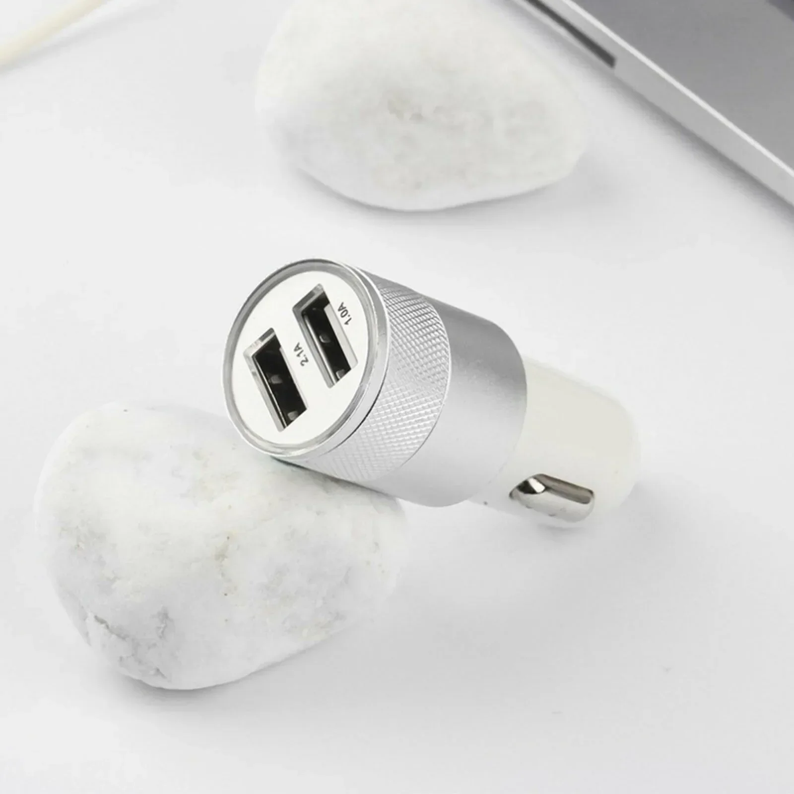 Car Charger 2 Port Dual USB Socket Lighter Adapter Fast Charger Universal Silver Twin USB Car Charger Accessories