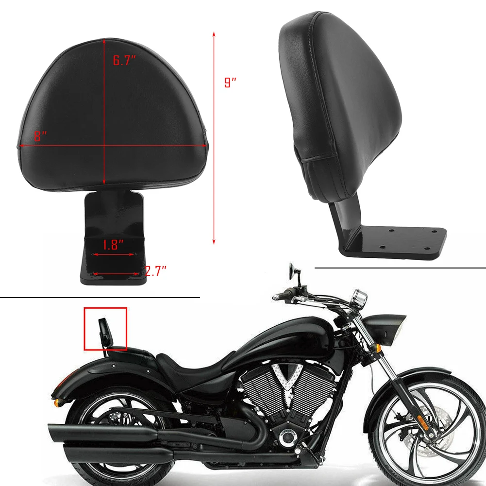 Motorcycle Rear Passenger Backrest Sissy Bar Cowl For Victory Vegas Kingpin Boardwalk High Ball Gunner Jackpot Black