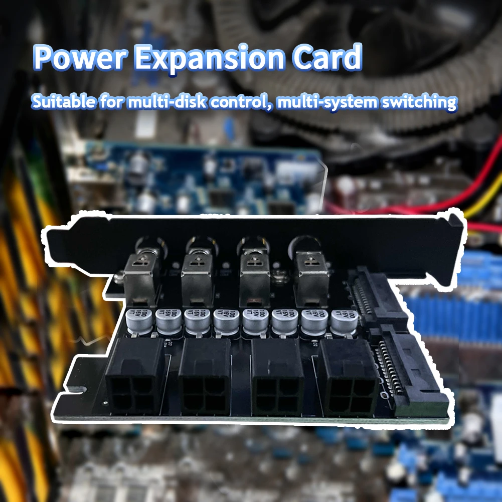 Hard Drive PCI Expansion Card Dual Channel Free PCI Bit Expansion 4 Bit PCI Expansion Card with SATA Cable Power Control Switch
