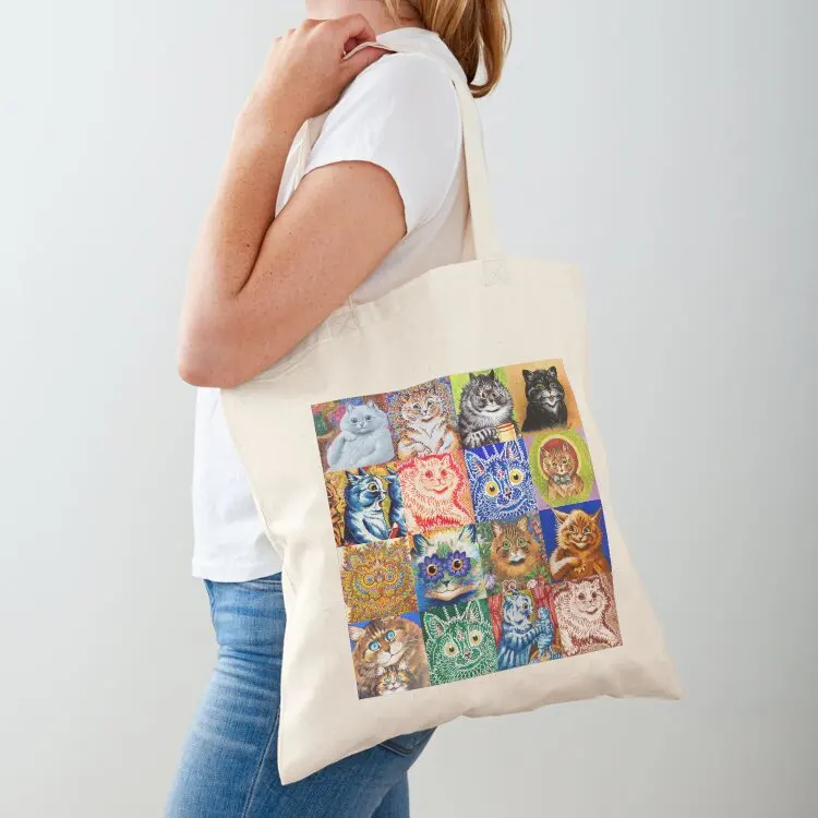 

HD LOUIS WAIN - Cats Tote Bag tote bag foldable reusable bag Shopper custom canvas