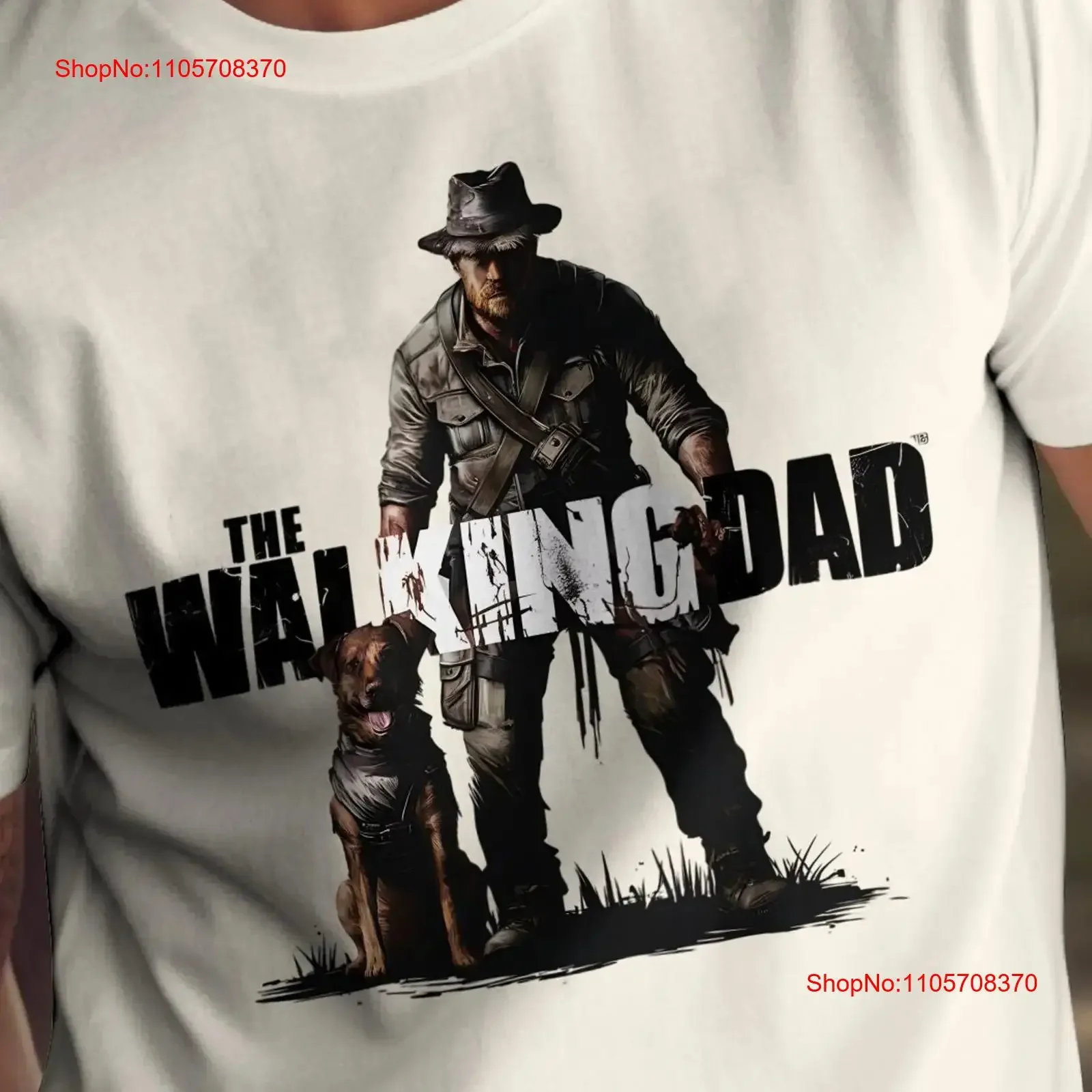 The Walking Dad Dog T Shirt Zombie Apocalypse Survival Father Horror Themed Outdoor Adventure Fathers Day vintage Washed Soft