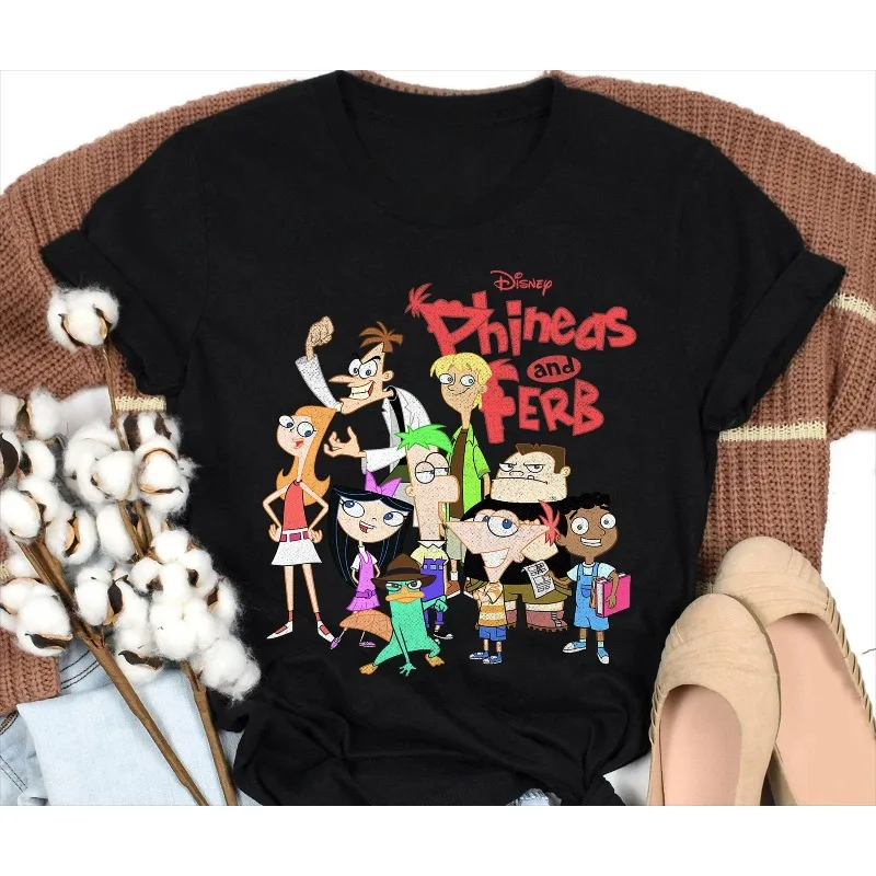 

Disney Phineas and Ferb Group Characters Funny Cartoon Shirt, Disney Family Matching Shirt, Disneyland Trip Outfits