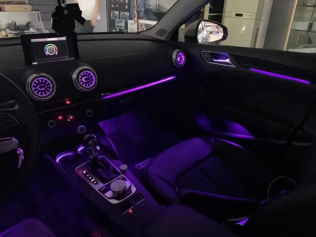 Suitable for Audi A3 S3 V8 Ambient Light Emitting Diode Interior Decorative Light Bar Screen Control Turbo Out Trend Car Ambient