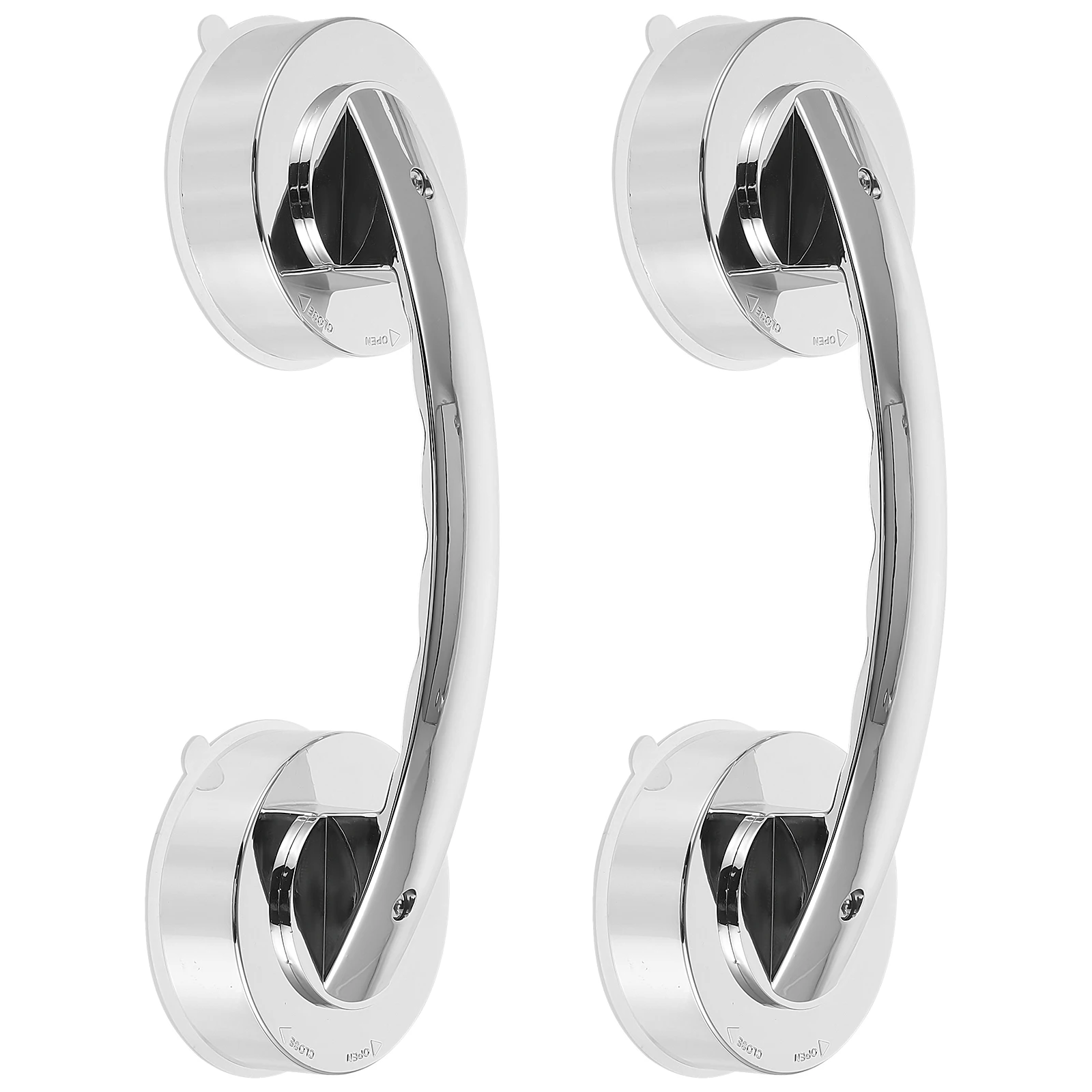 

2 pcs Silver Plastic Handle Knobs Glass Door Handle Bars Durable Abs Material Easy Install Portable Suction Grip For Windows