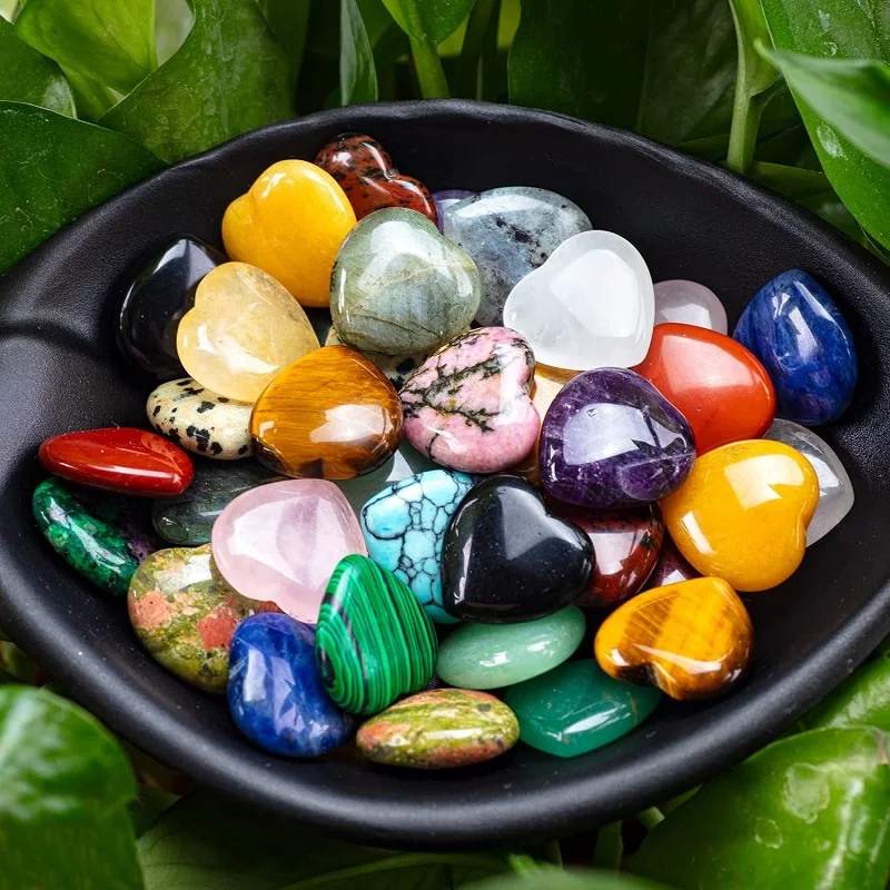 5/10/15Pcs Crystals Heart Shape Natural Amethyst Agate Irregular Mineral Healing Stone Gravel Specimen Home Decorations