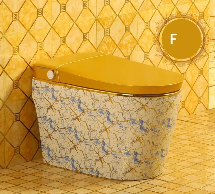 Modern Dual-Flush Smart Ceramic Toilet Colorful One-Piece Floor Mounted for Bathroom or Villa