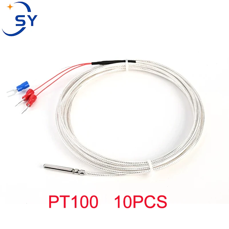 10 Pieces PT100 Temperature Sensor Platinum Thermal Resistance Electric Heating Coupling Waterproof Oil-proof Three-wire