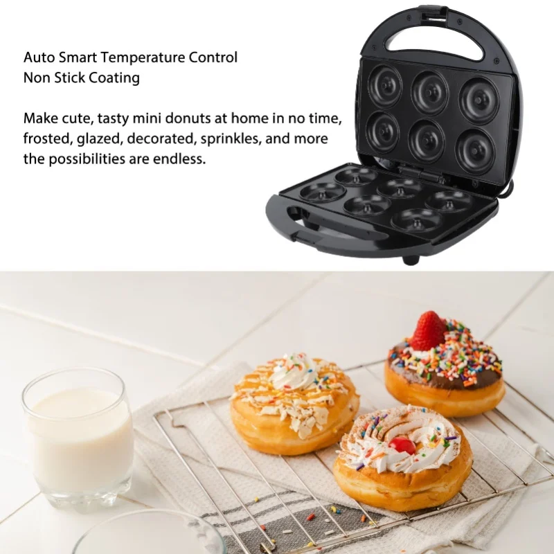 Mini Donut Maker Electric Doughnut Making Machine Non Stick Intelligent Temperature Control Breakfast  Machine 110V/220V