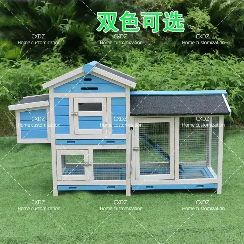 Large Double Layer Pet House for Cats Rabbits Pigeons and Chickens with Removable Tray Indoor Animal Cage Nest