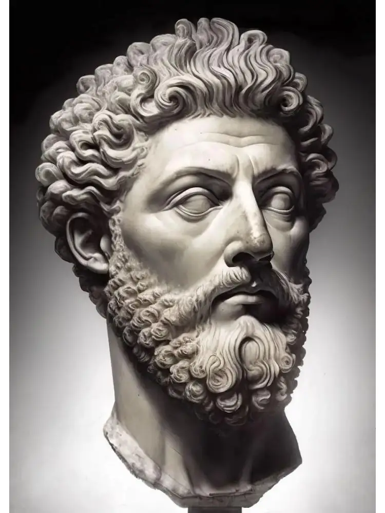 Marcus Aurelius Stoicism Sculpture Posters Philosopher Canvas Painting Prints Wall Art Pictures Ideal for Living Room Home Decor