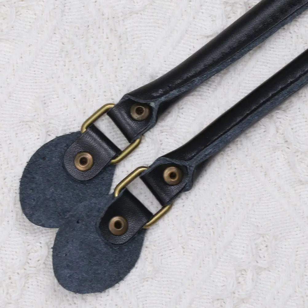 40cm Cowhide Handbag Strap DIY Tote Bag Replacement Accessories Shoulder Belt for Women Pouch Craft Black Durable