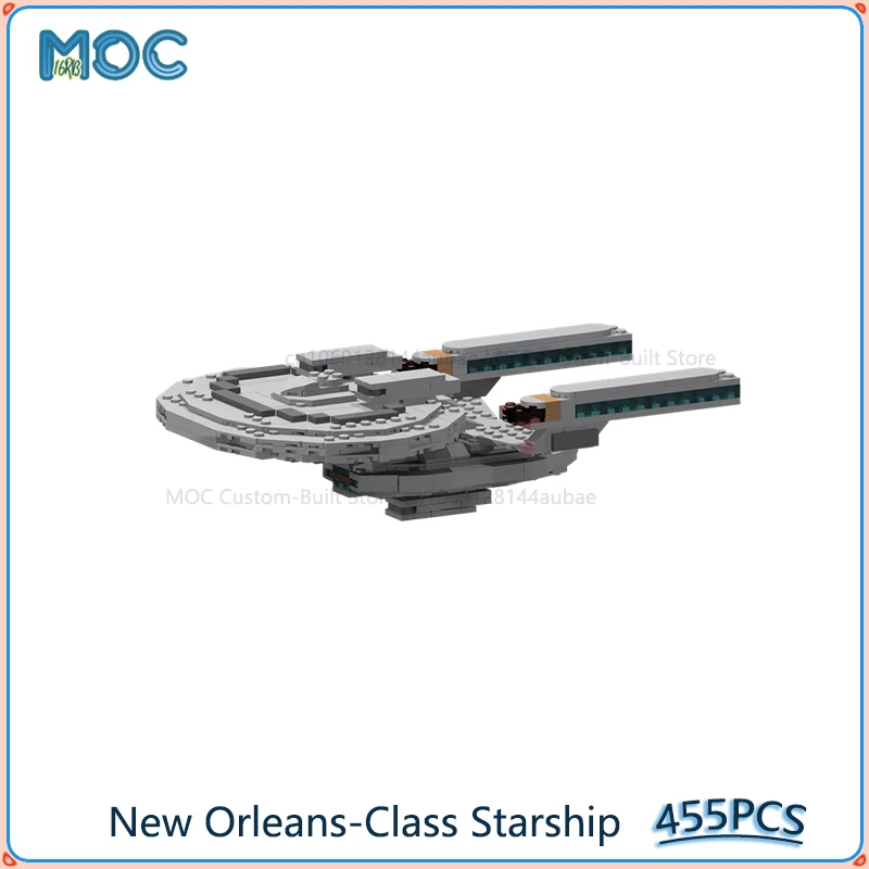 

MOC Building Blocks New Orleans-Class Starship Smooth Edition DIY Assemble Bricks Model Space Collection Xmas Toys Gifts 455PCS
